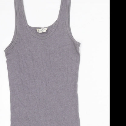 Miss Selfridge Womens Grey Cotton Tank Dress Size 12 Round Neck Pullover