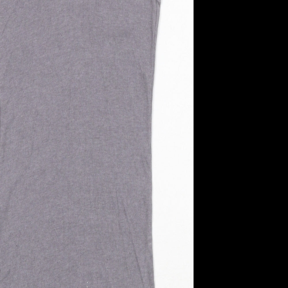 Miss Selfridge Womens Grey Cotton Tank Dress Size 12 Round Neck Pullover