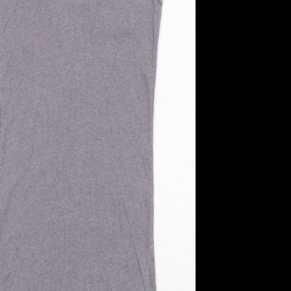 Miss Selfridge Womens Grey Cotton Tank Dress Size 12 Round Neck Pullover