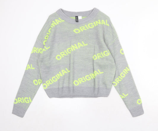 Womens UK Size S Divided by H&M Grey Pullover Jumper