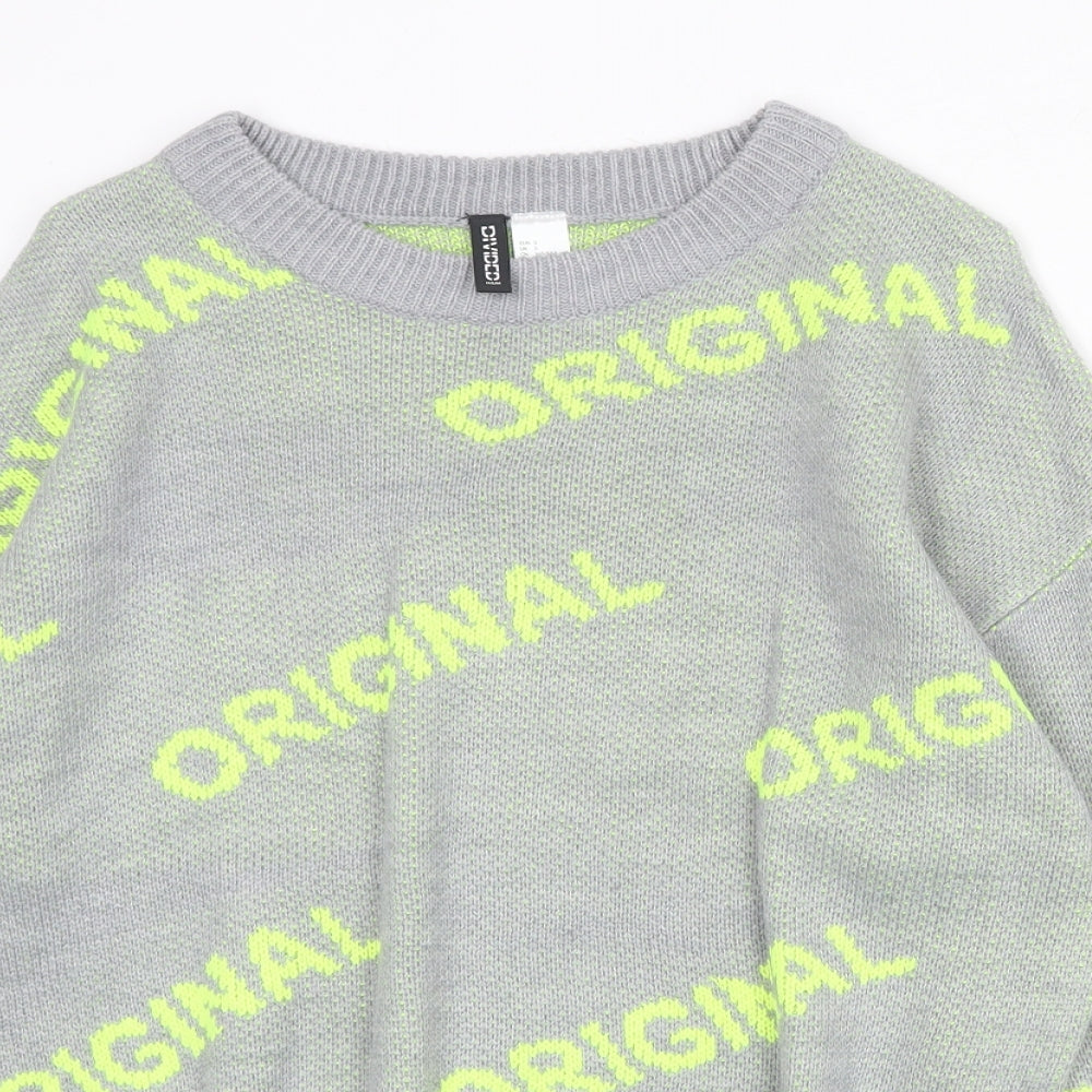 Womens UK Size S Divided by H&M Grey Pullover Jumper