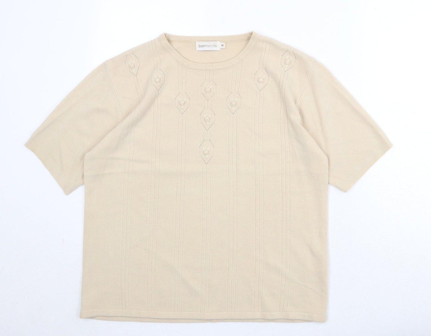 Womens UK Size M Bonmarché Beige Pullover Jumper