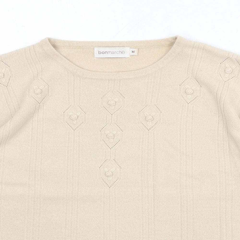 Womens UK Size M Bonmarché Beige Pullover Jumper
