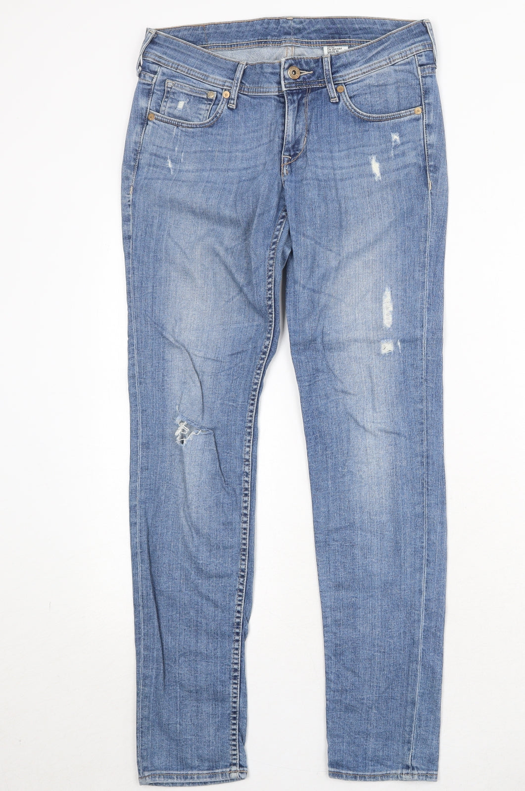 Womens UK Size 27 in H&M Regular Fit Skinny Blue Jeans