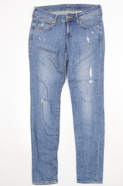 Womens UK Size 27 in H&M Regular Fit Skinny Blue Jeans