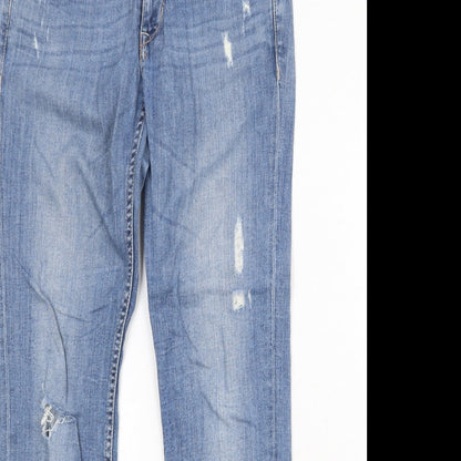 Womens UK Size 27 in H&M Regular Fit Skinny Blue Jeans