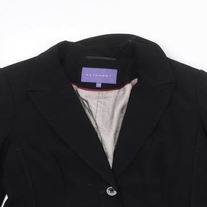 Autonomy Womens Black Polyester Jacket Blazer Size 10