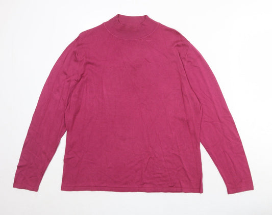 Country Casuals Womens Pink High Neck Lyocell Pullover Jumper Size S
