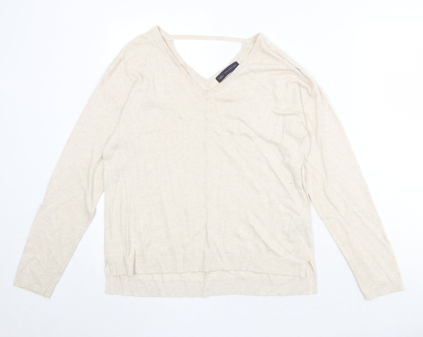 Womens UK Size 12 Marks and Spencer Beige Pullover Jumper