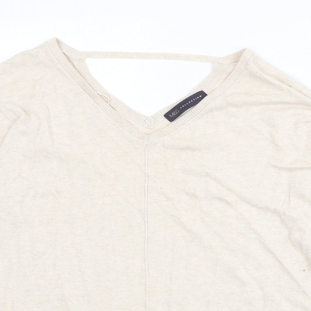 Womens UK Size 12 Marks and Spencer Beige Pullover Jumper