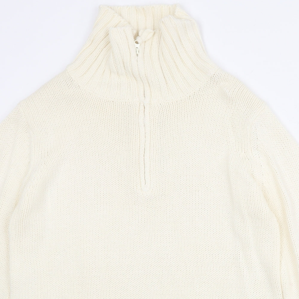 Womens UK Size L EA Ivory Pullover Jumper