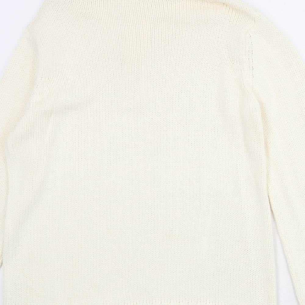 Womens UK Size L EA Ivory Pullover Jumper