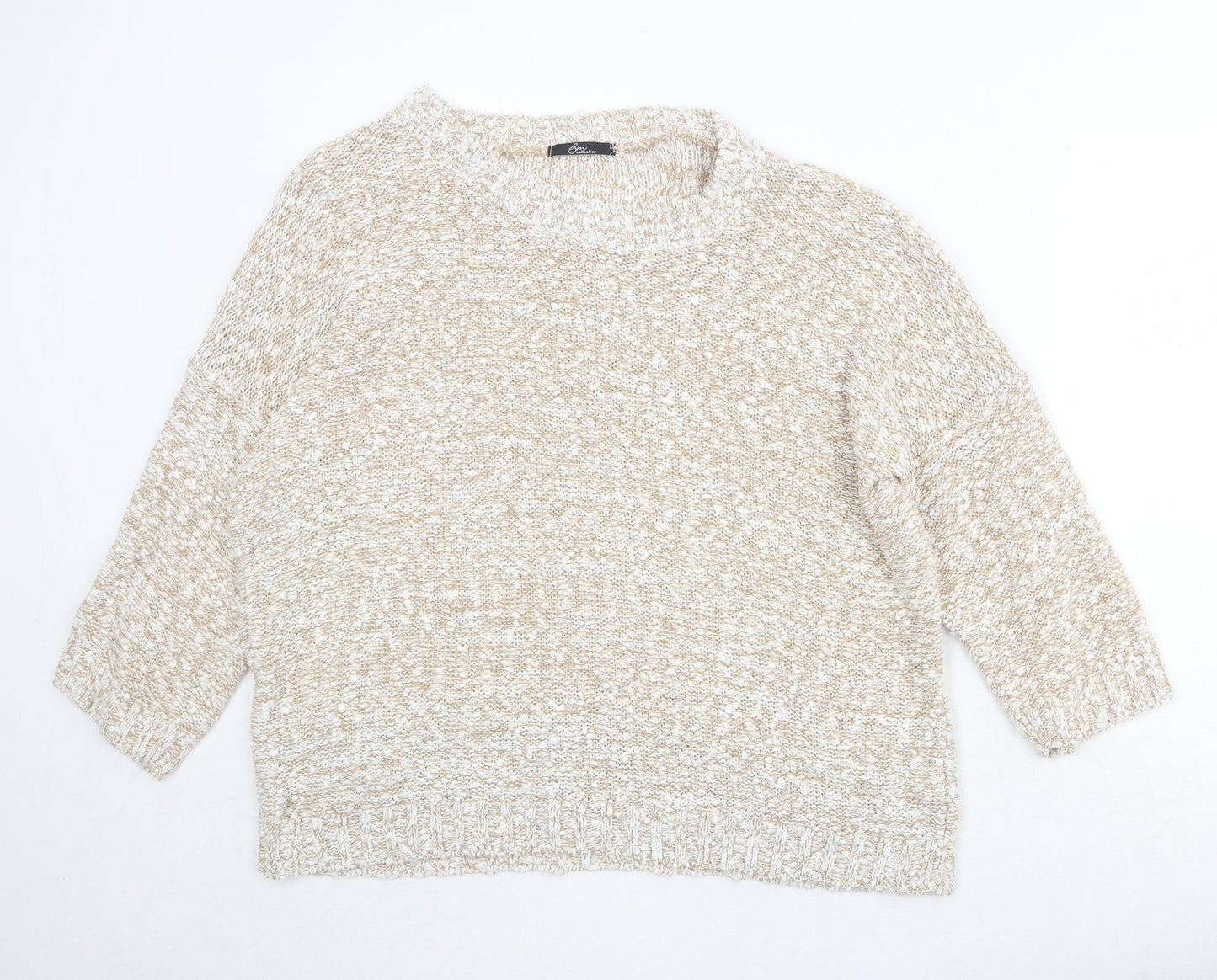 Womens UK Size L bonmar Beige Pullover Jumper