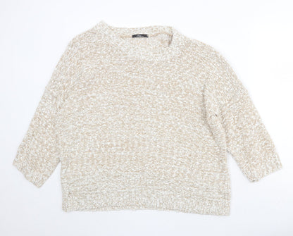 Womens UK Size L bonmar Beige Pullover Jumper