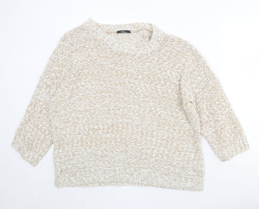 Womens UK Size L bonmar Beige Pullover Jumper