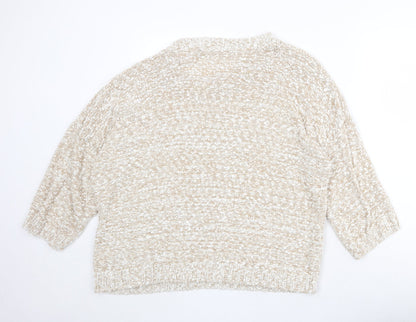 Womens UK Size L bonmar Beige Pullover Jumper
