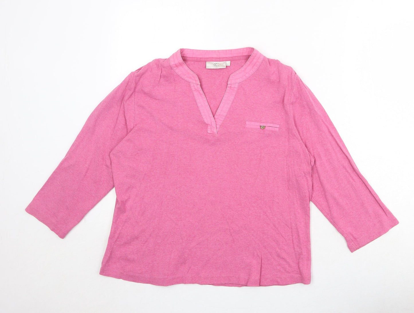 Womens UK Size L CC Pink Basic T-Shirt