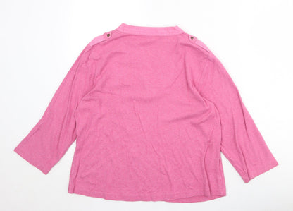 Womens UK Size L CC Pink Basic T-Shirt
