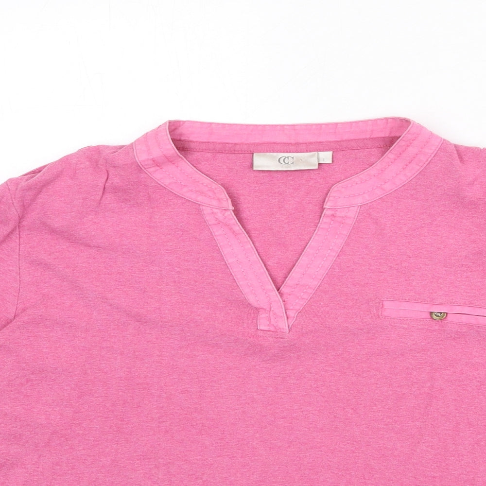 Womens UK Size L CC Pink Basic T-Shirt