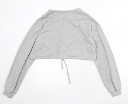 Boohoo Womens Grey Polyester Pullover Sweatshirt Size 12 Pullover