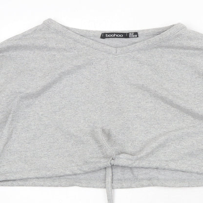 Boohoo Womens Grey Polyester Pullover Sweatshirt Size 12 Pullover