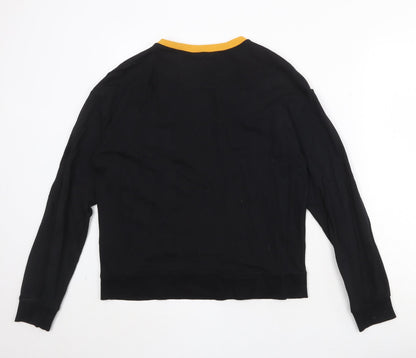Divided Womens Black Colourblock 100% Cotton Pullover Sweatshirt Size S Pullover