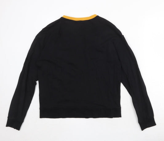 Divided Womens Black Colourblock 100% Cotton Pullover Sweatshirt Size S Pullover