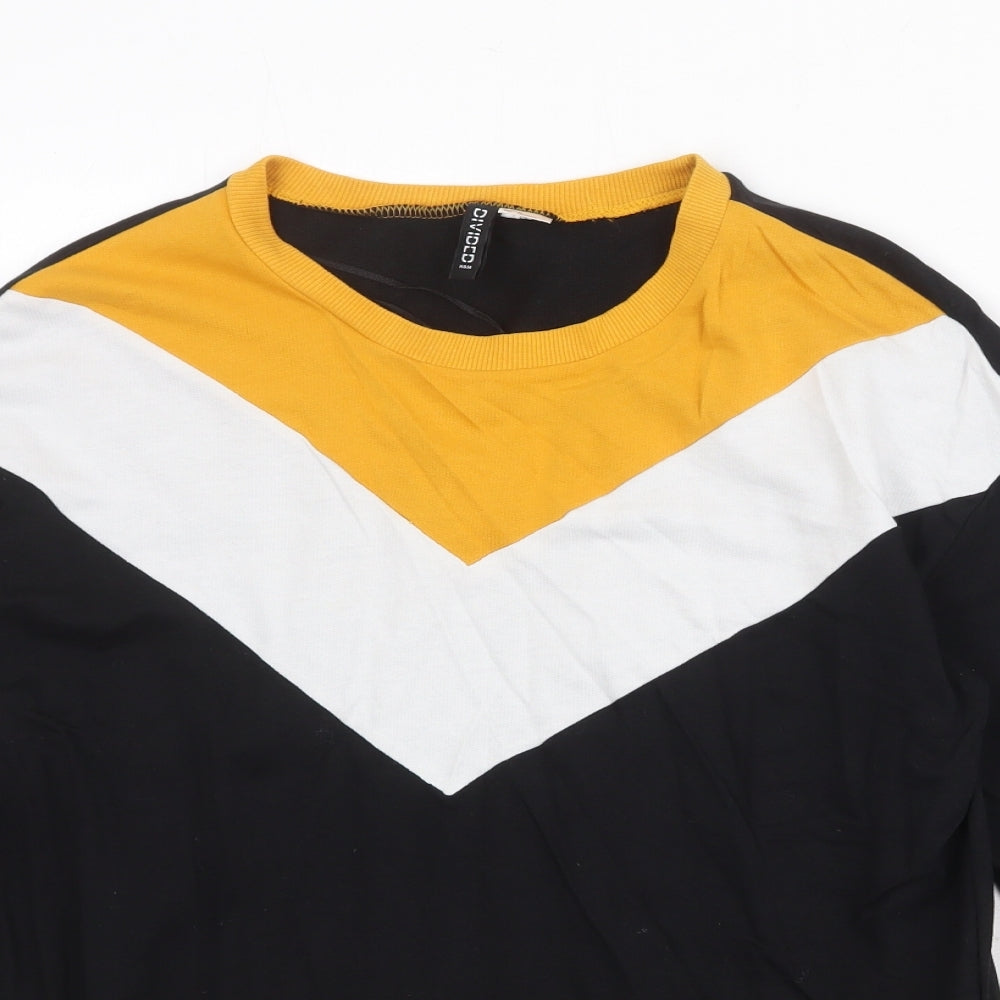 Divided Womens Black Colourblock 100% Cotton Pullover Sweatshirt Size S Pullover