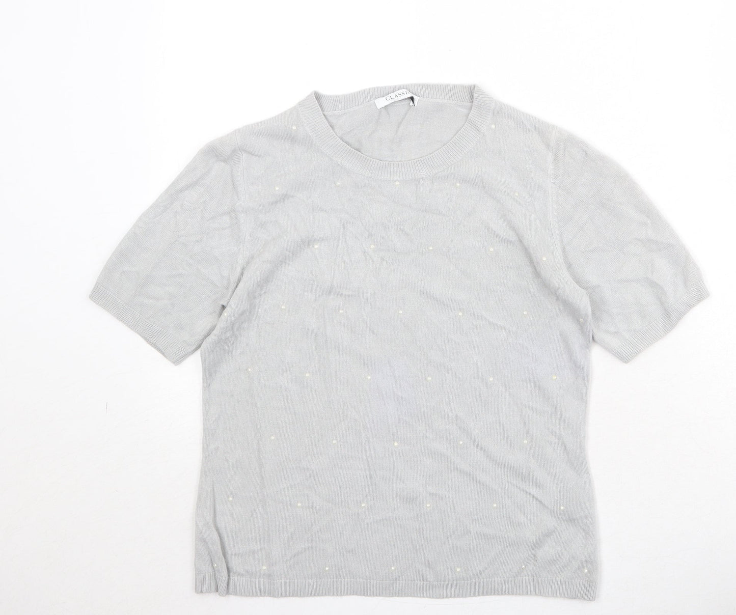 Womens UK Size 10 Marks and Spencer Grey Basic T-Shirt