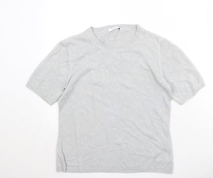 Womens UK Size 10 Marks and Spencer Grey Basic T-Shirt