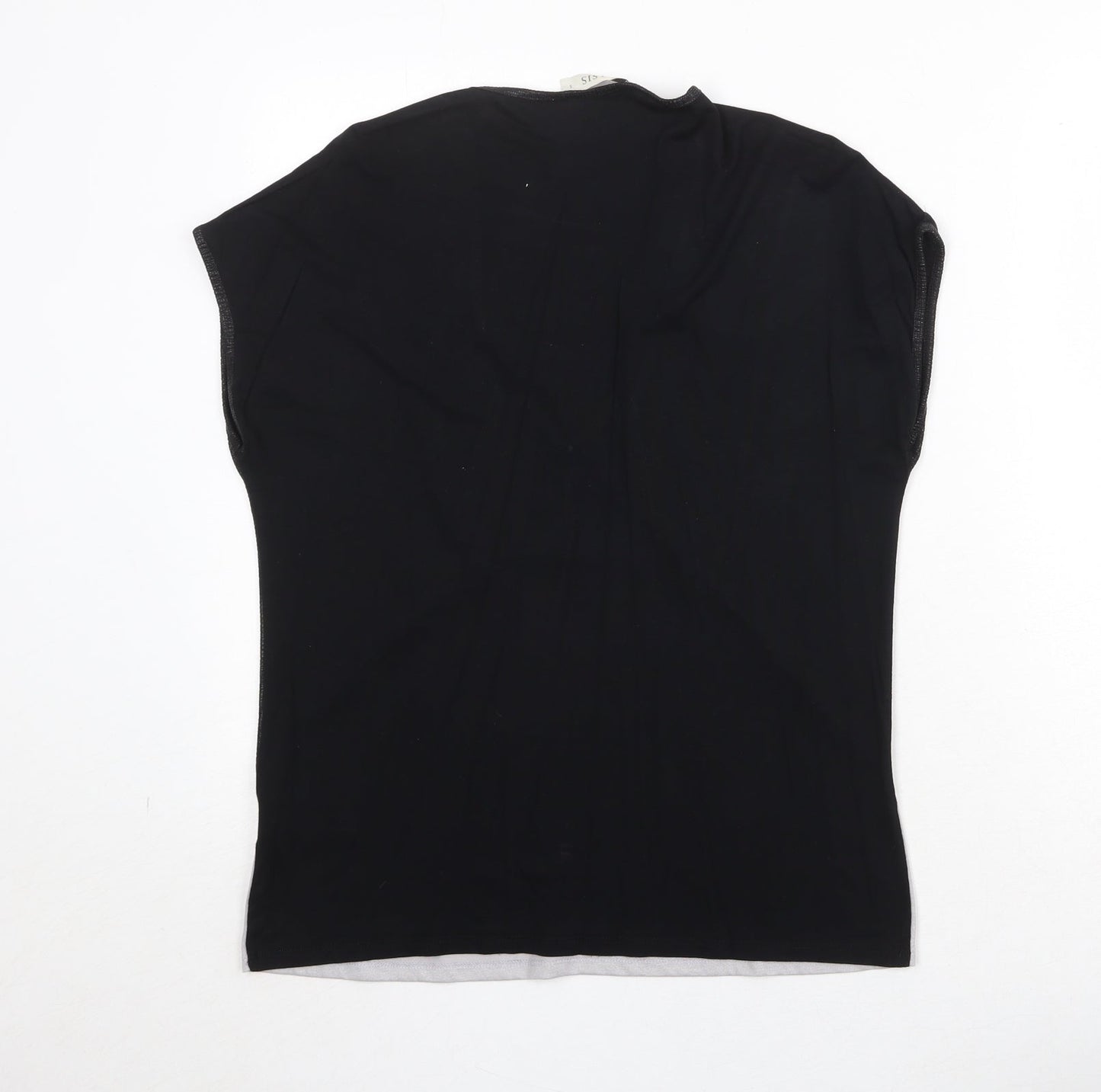 Womens UK Size S Oasis Black Basic T-Shirt