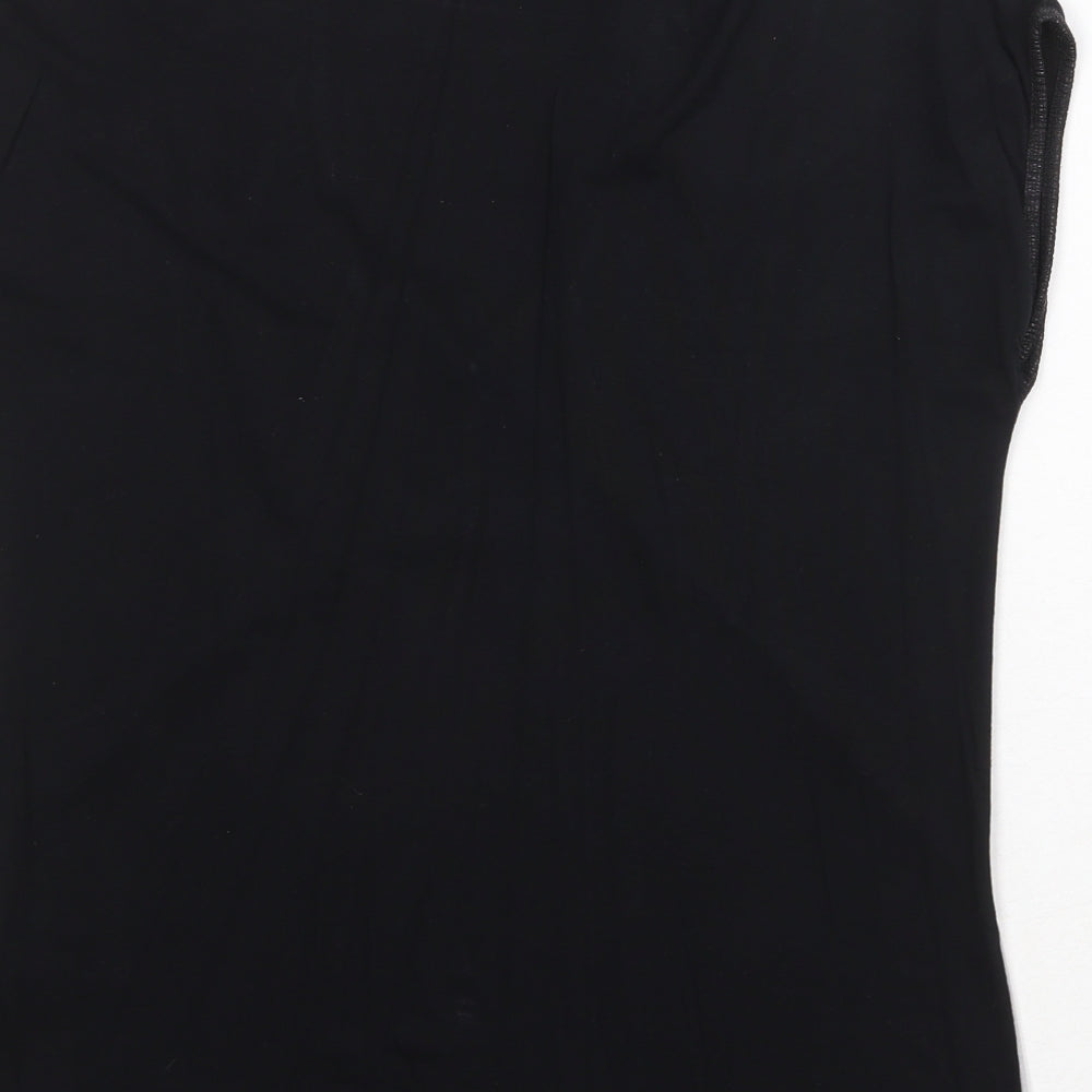 Womens UK Size S Oasis Black Basic T-Shirt