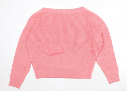 Womens UK Size L Divided by H&M Pink Pullover Jumper