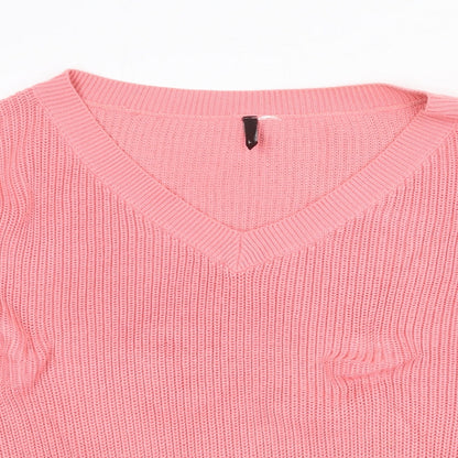 Womens UK Size L Divided by H&M Pink Pullover Jumper