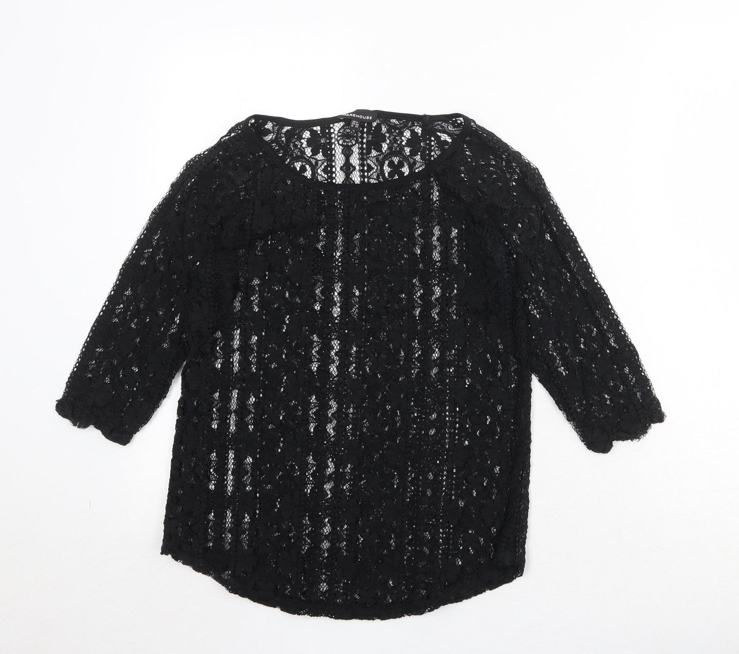 Womens UK Size 6 Warehouse Black Basic Blouse