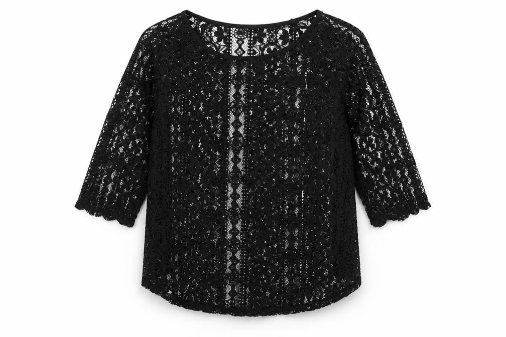 Womens UK Size 6 Warehouse Black Basic Blouse