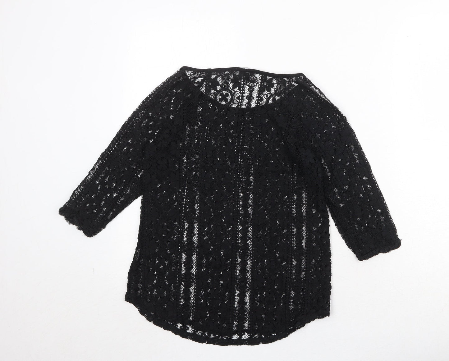 Womens UK Size 6 Warehouse Black Basic Blouse