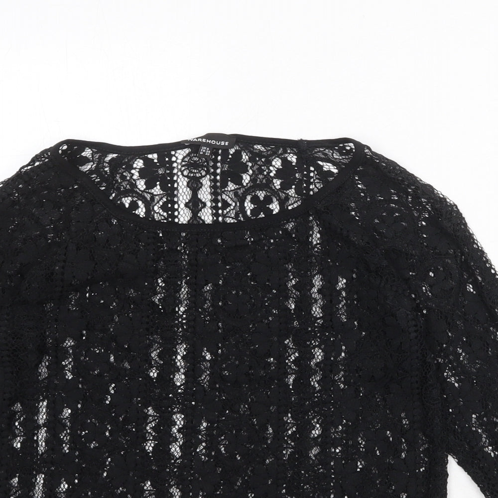 Womens UK Size 6 Warehouse Black Basic Blouse