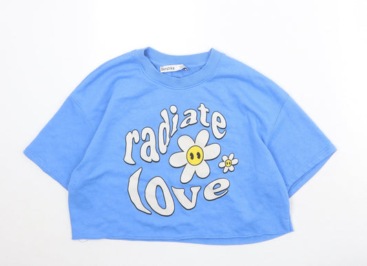 Bershka Womens Black Polyester Pullover Sweatshirt Size S Pullover