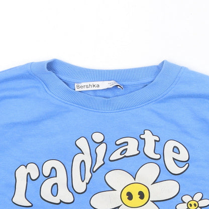 Bershka Womens Black Polyester Pullover Sweatshirt Size S Pullover