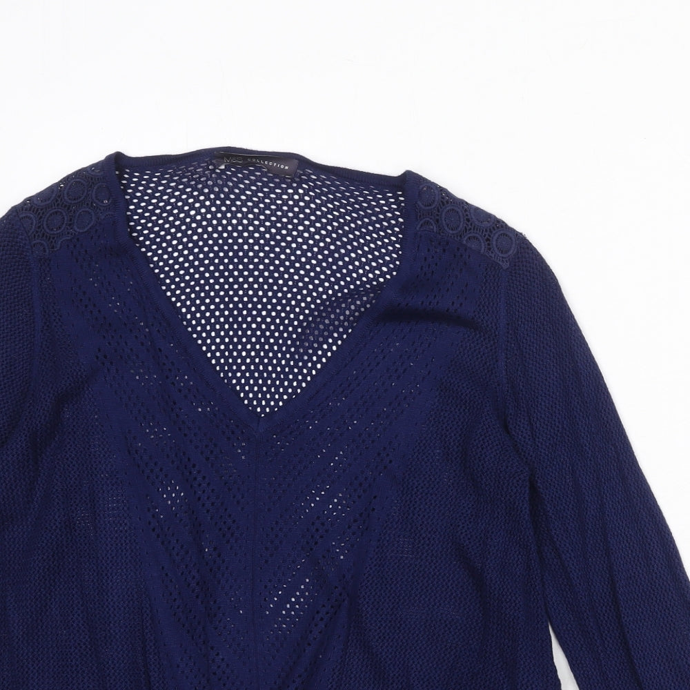 Womens UK Size 12 Marks and Spencer Blue Pullover Jumper