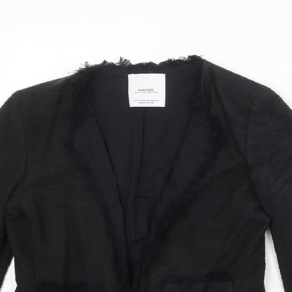 Mango Womens Black Polyester Jacket Blazer Size XS