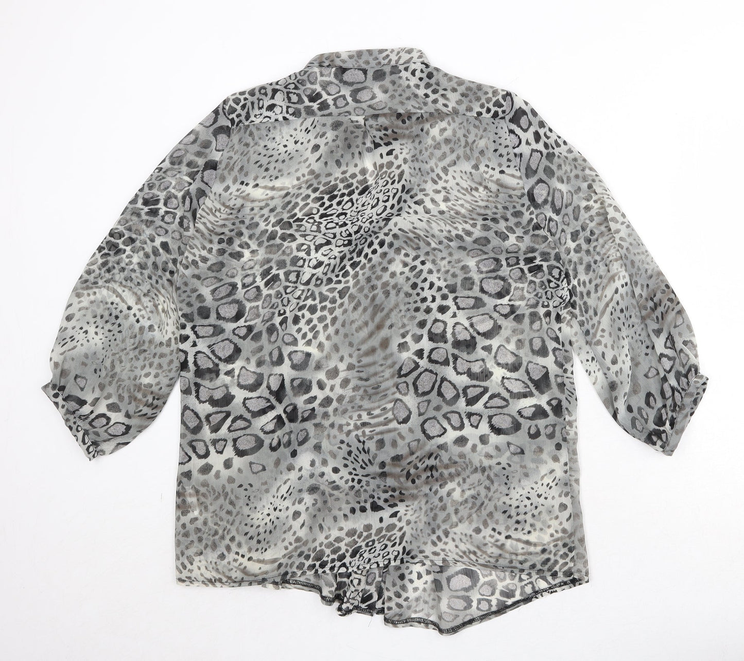 Womens UK Size 14 JUST ELEGANCE Grey Basic Button-Up