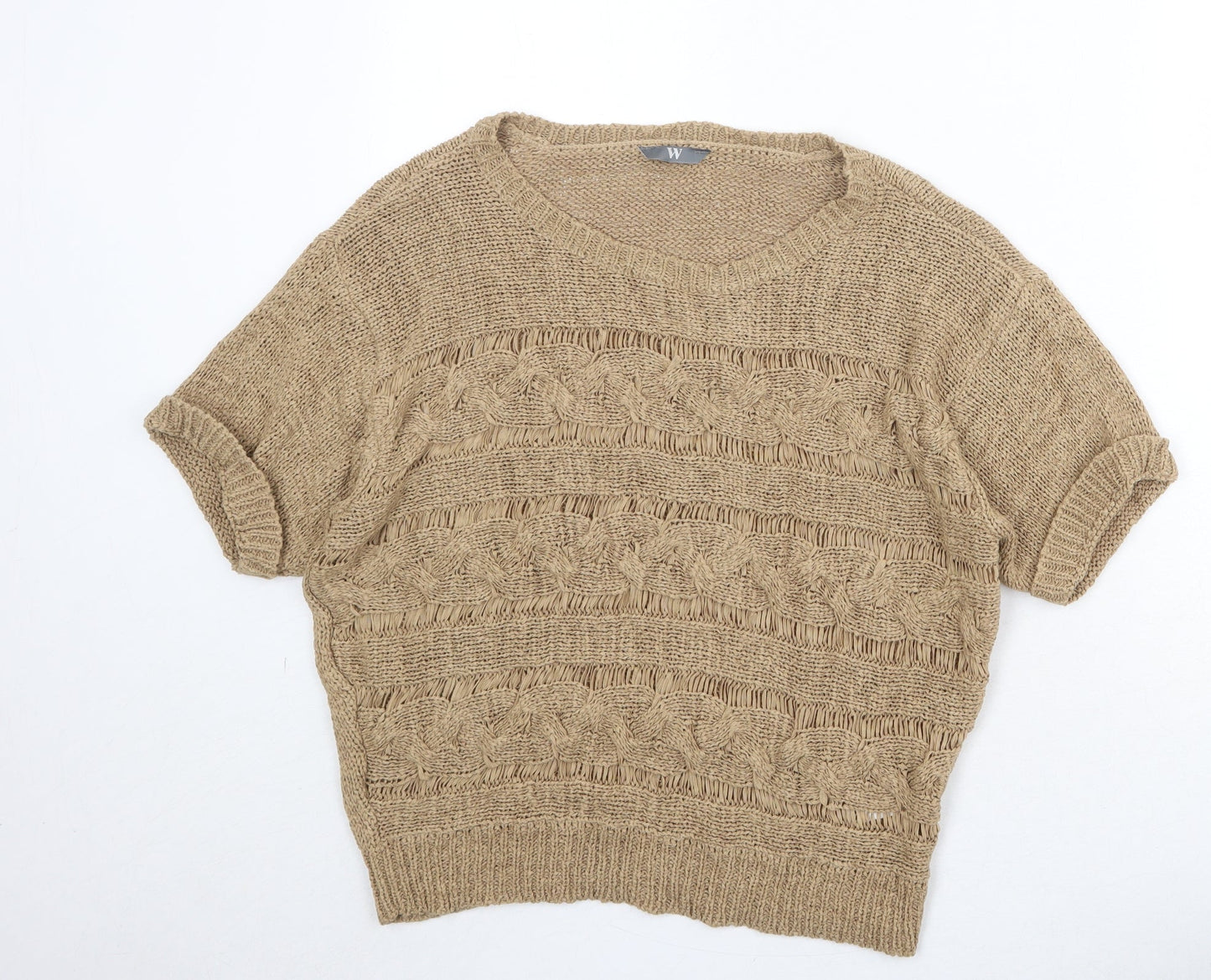 BHS Womens Brown Round Neck Acrylic Pullover Jumper Size 14