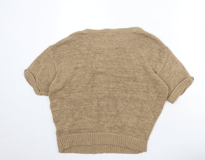 BHS Womens Brown Round Neck Acrylic Pullover Jumper Size 14