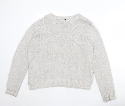 Garage Womens Grey Round Neck Acrylic Pullover Jumper Size XL