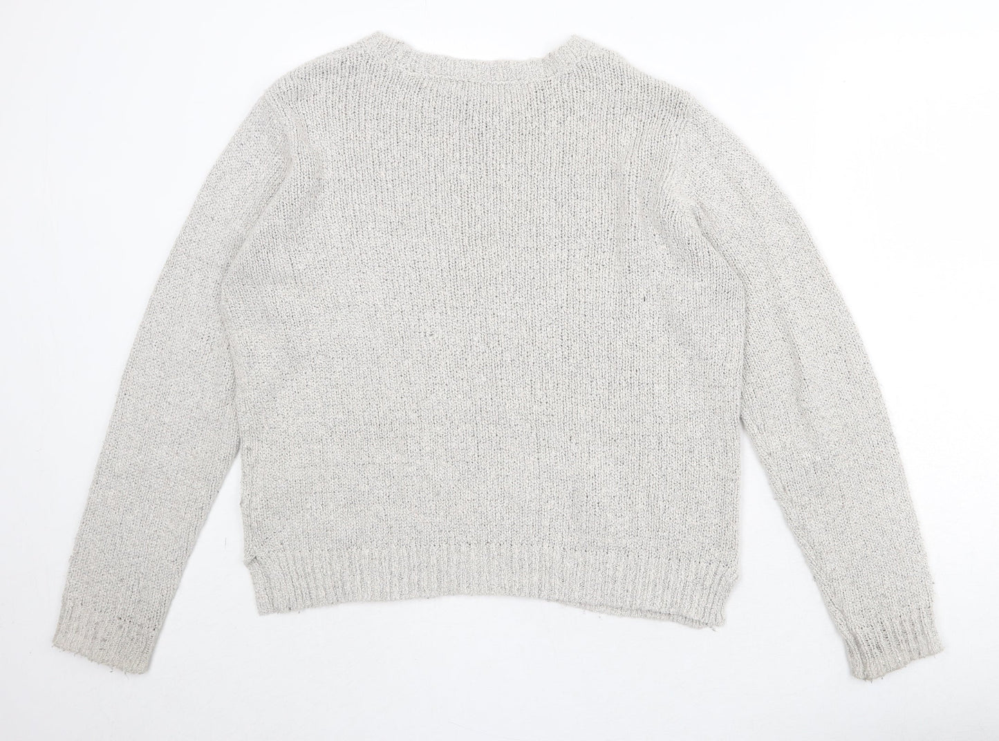 Garage Womens Grey Round Neck Acrylic Pullover Jumper Size XL