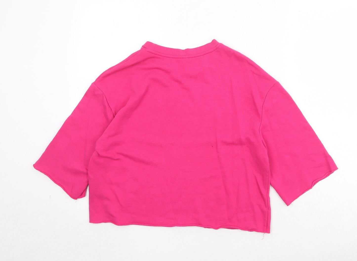 Divided Womens Pink Cotton Pullover Sweatshirt Size S Pullover