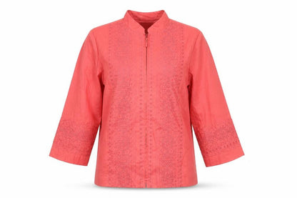 Anne Carson Womens Pink Jacket Size 2XL Zip