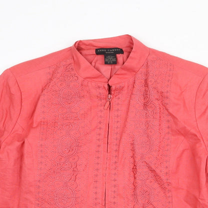 Anne Carson Womens Pink Jacket Size 2XL Zip